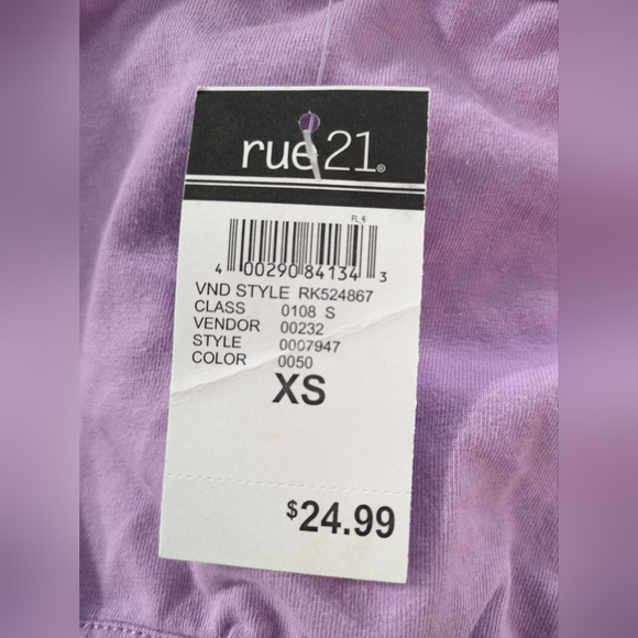 NWT Rue21 Cut Out Bodycon Ruffle Lavender Mini Dress Size XS - Picture 5 of 6